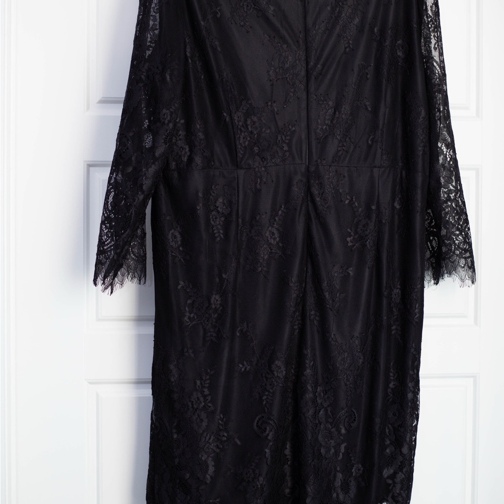 Eva Mendes Black Lace Robe Dress